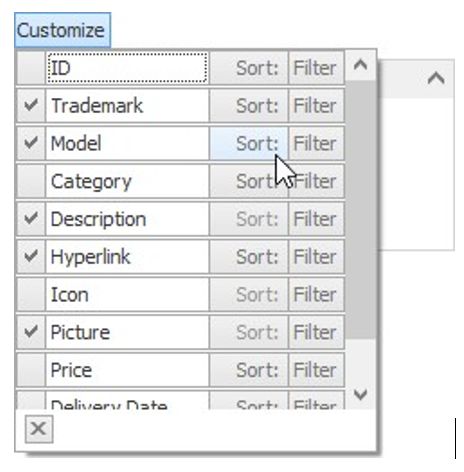 Gridcustomizesort