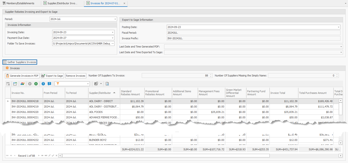 Supplier Distirbutor Invoicing - Batch Detail
