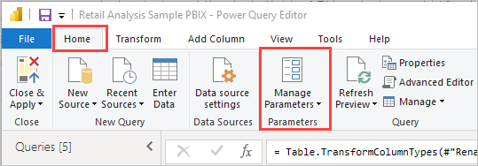 PowerBI parameters