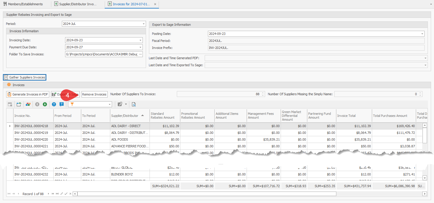 Supplier Distirbutor Invoicing - Remove Invoices